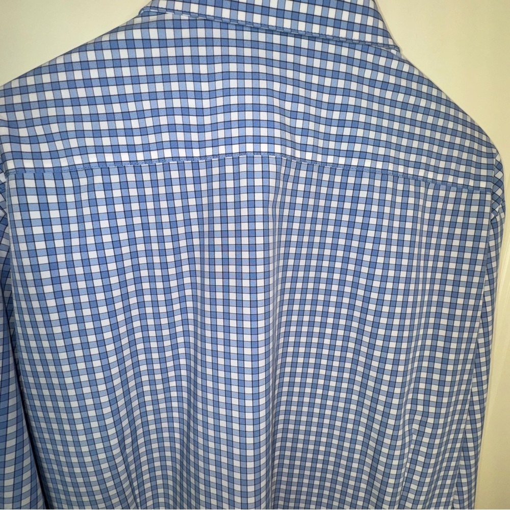 Mizzen+Main Men's Performance Shirt Blue Alexander Checkered Shirt XL Trim Fit - Picture 4 of 14